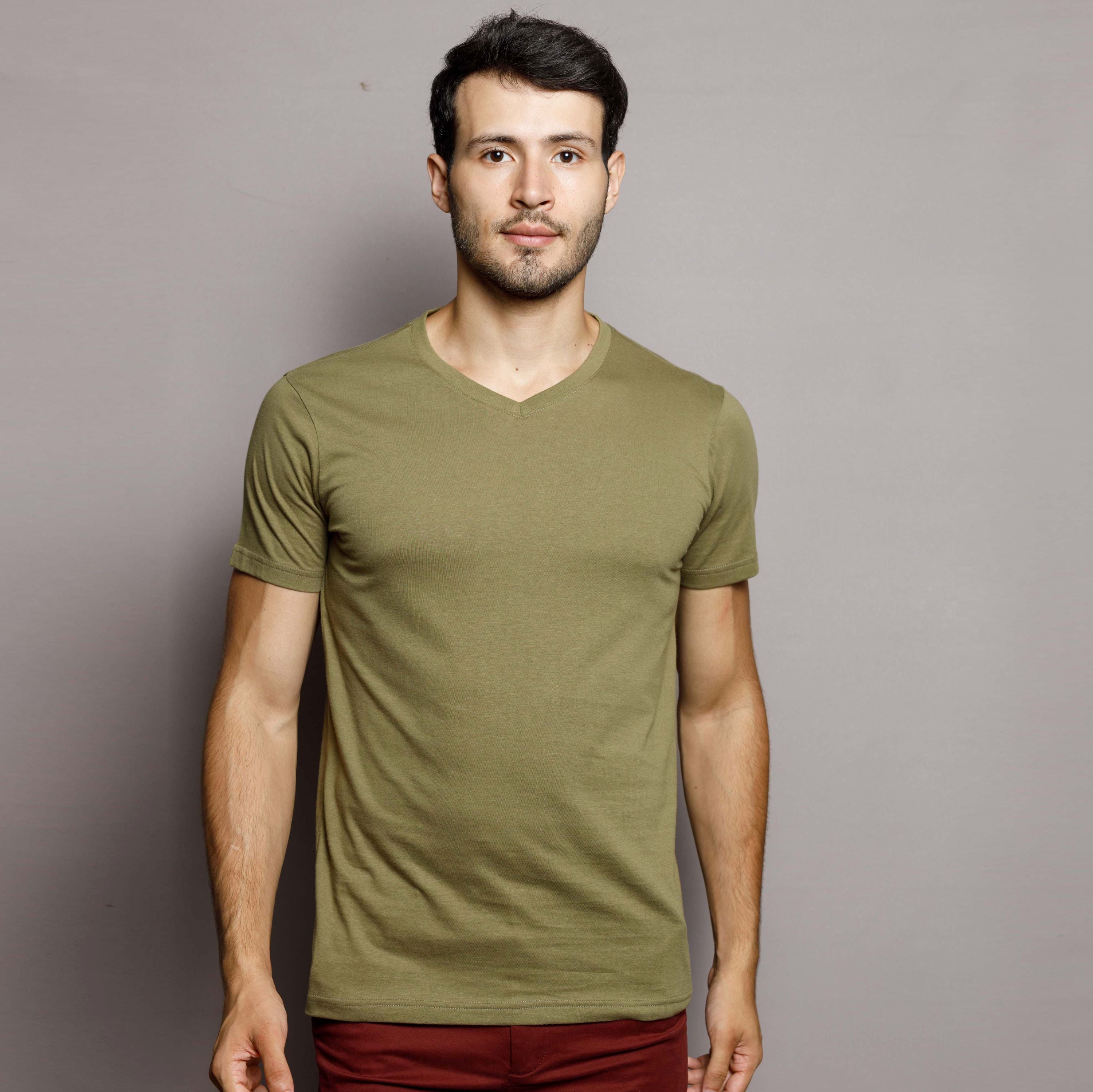 Hunter Green V Neck T-Shirt