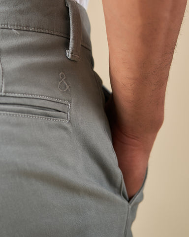 Dark Grey Stretch Chino Shorts