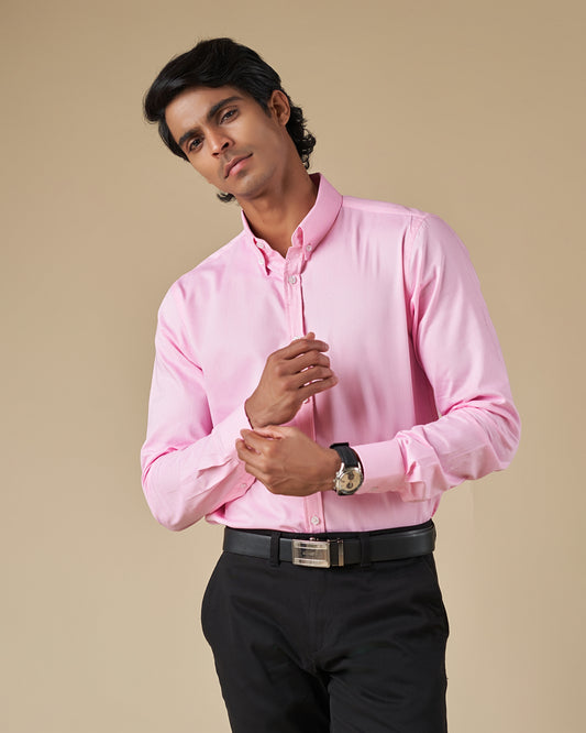 Light Pink Button Down Long Sleeve Shirt