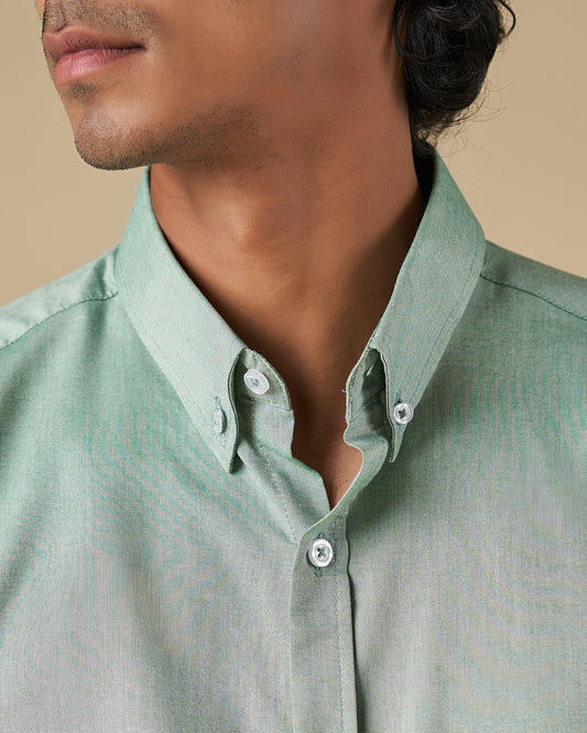 Light Green Button Down Long Sleeve Shirt