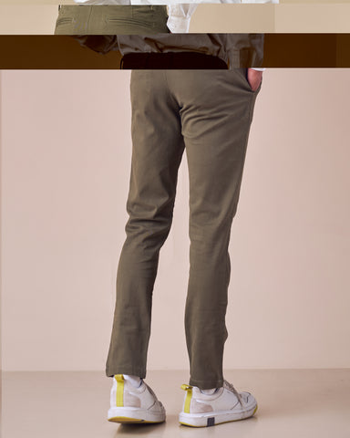 Olive Green Stretch Chino Pants