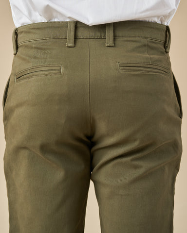 Olive Green Stretch Chino Pants