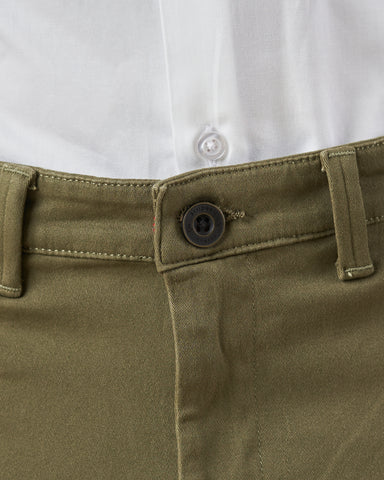 Olive Green Stretch Chino Pants