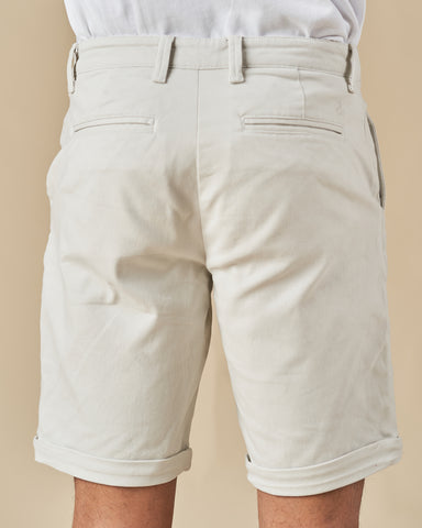 Beige Stretch Chino Shorts