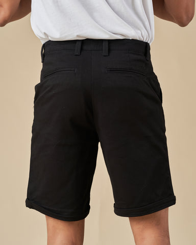 Black Stretch Chino Shorts