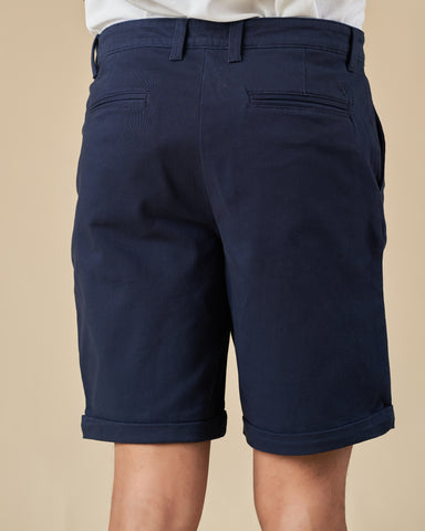 Navy Blue Stretch Chino Shorts