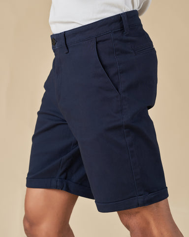 Navy Blue Stretch Chino Shorts