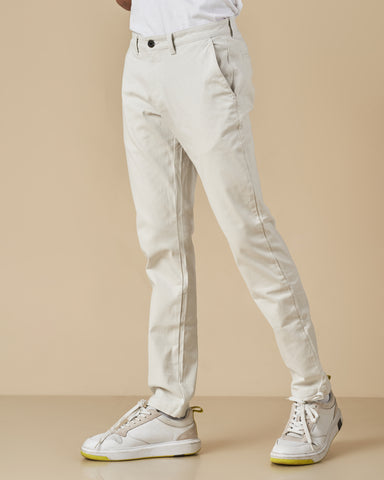 Beige Stretch Chino Pants