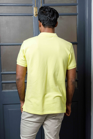 Butter Yellow Cotton Polo T-Shirt