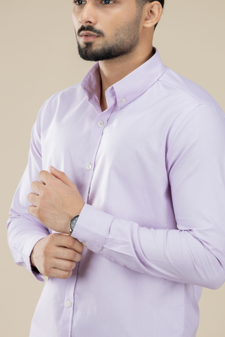Lavender Washed Oxford Long Sleeve Shirt