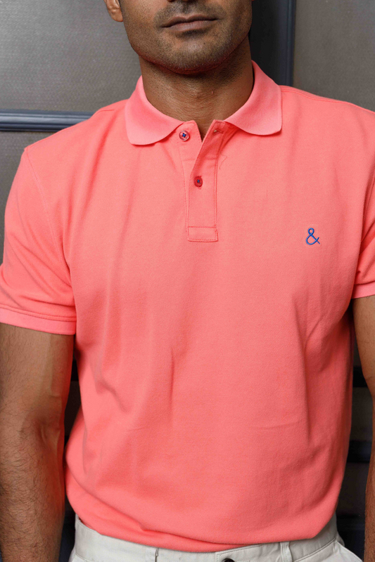 Punch Pink Cotton Polo T-Shirt