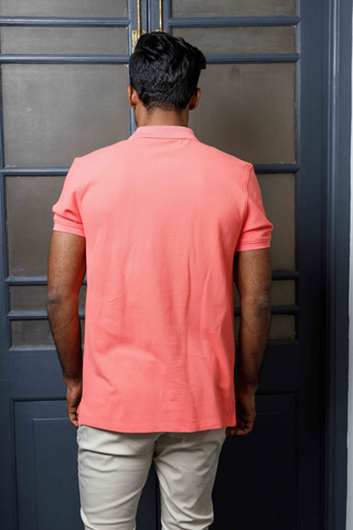 Punch Pink Cotton Polo T-Shirt