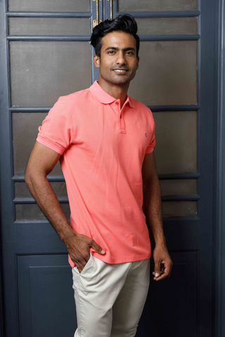 Punch Pink Cotton Polo T-Shirt