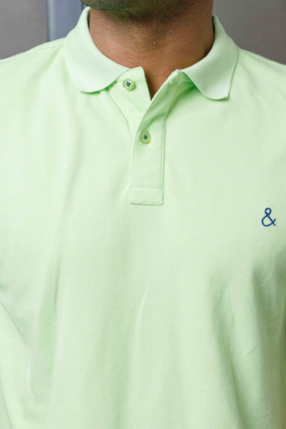 Pear Green Cotton Polo T-Shirt