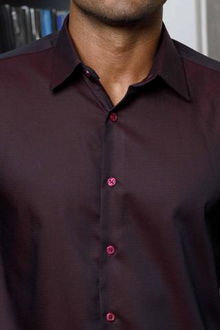 Maroon Textured Essentials Shirt