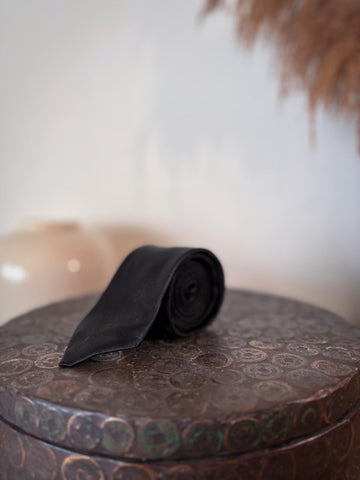 Solid Black - 100% Silk Woven Tie