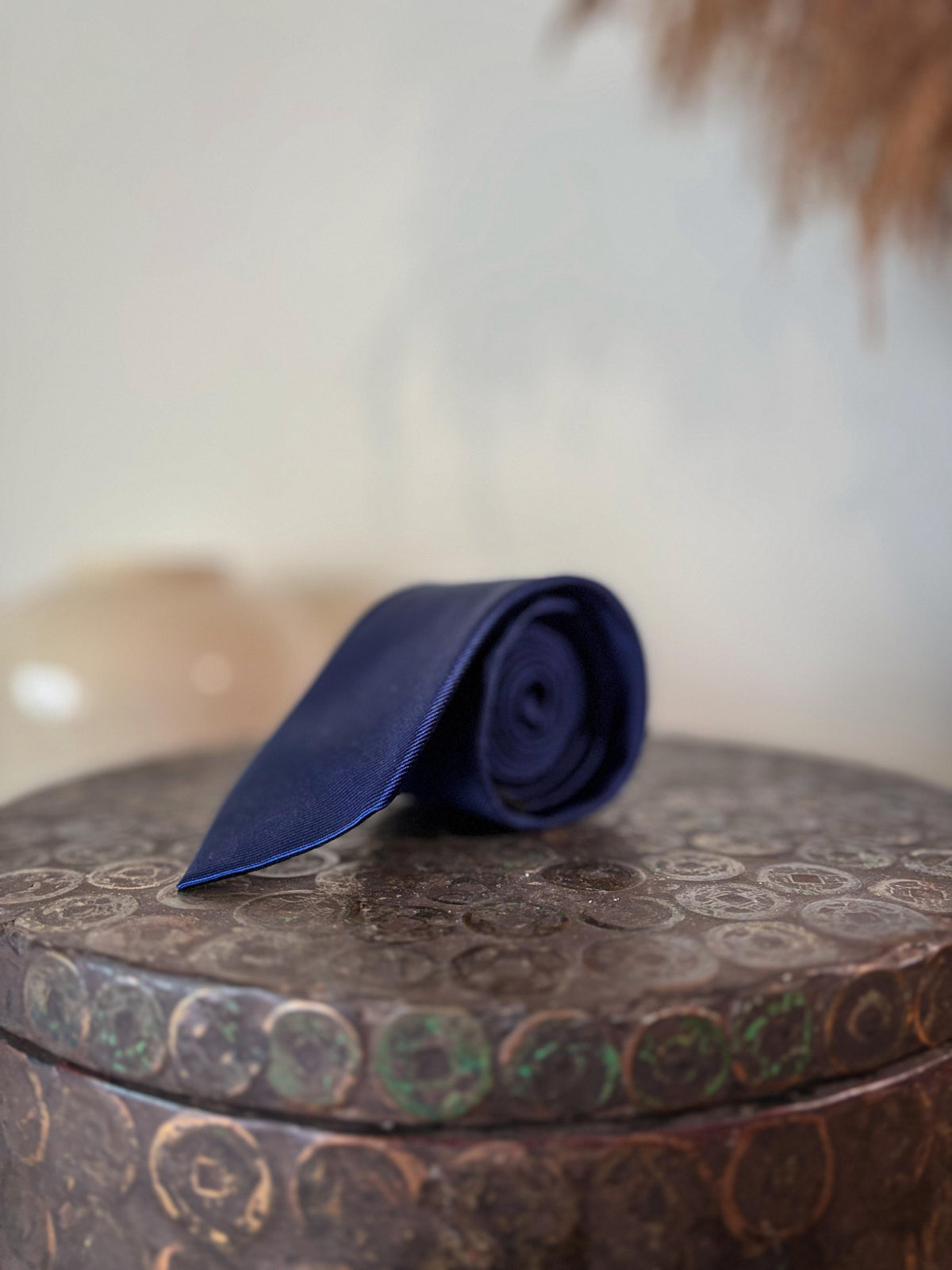 Solid Navy Blue- 100% Silk Woven Tie