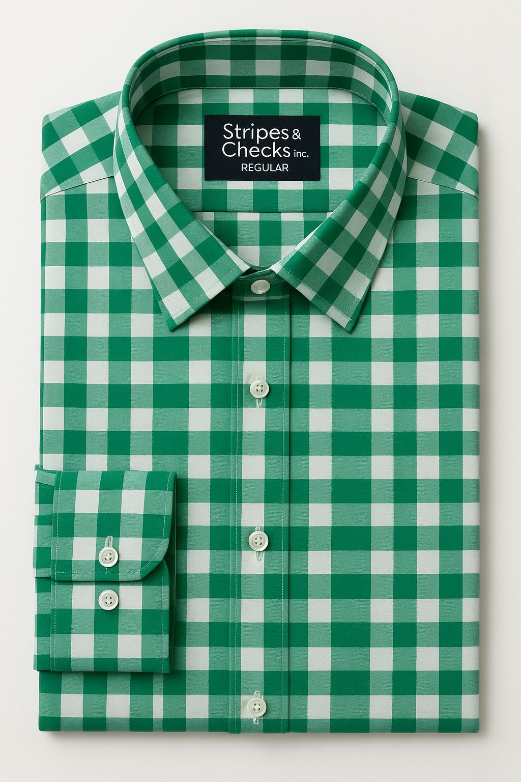 Green Mini Check Shirt Longs sleeve (Copy)