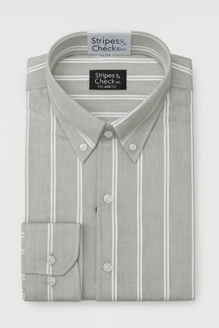 Mens Essentials - Button Down Stripe Casual Shirt