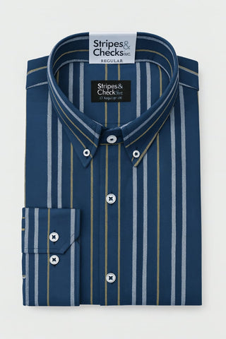 Mens Essentials - Button Down Stripe Casual Shirt