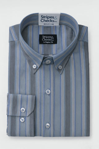 Mens Essentials - Button Down Stripe Casual Shirt