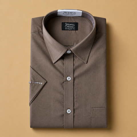 Brown Short Sleeves Shirt