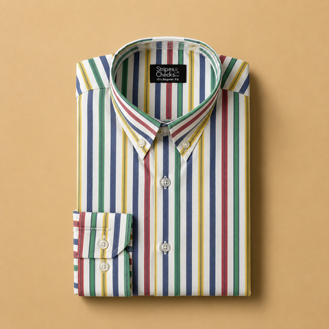Multi Colour Stripes Casual Long sleeve Shirt