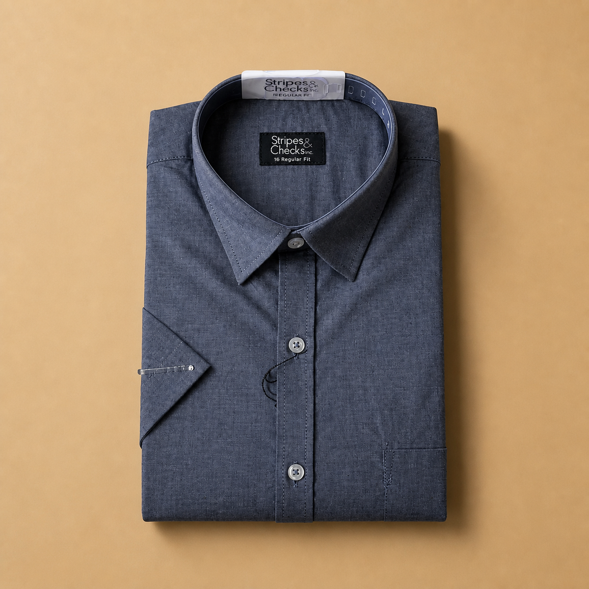 Metalic Blue Short Sleeve Shirt